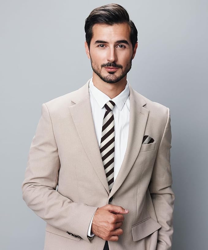 Vittorio Farina Men's Striped Satin Necktie & Pocket Square