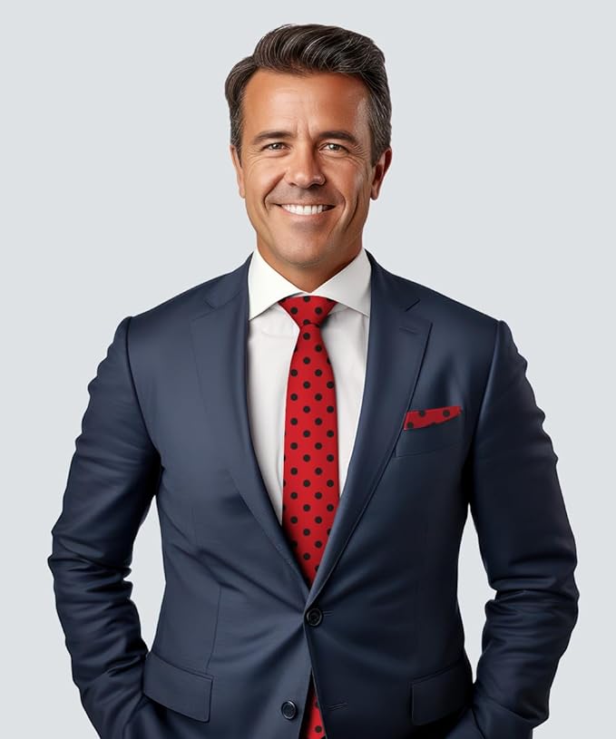 Vittorio Farina Men's Polka Dot Satin Necktie & Pocket Square