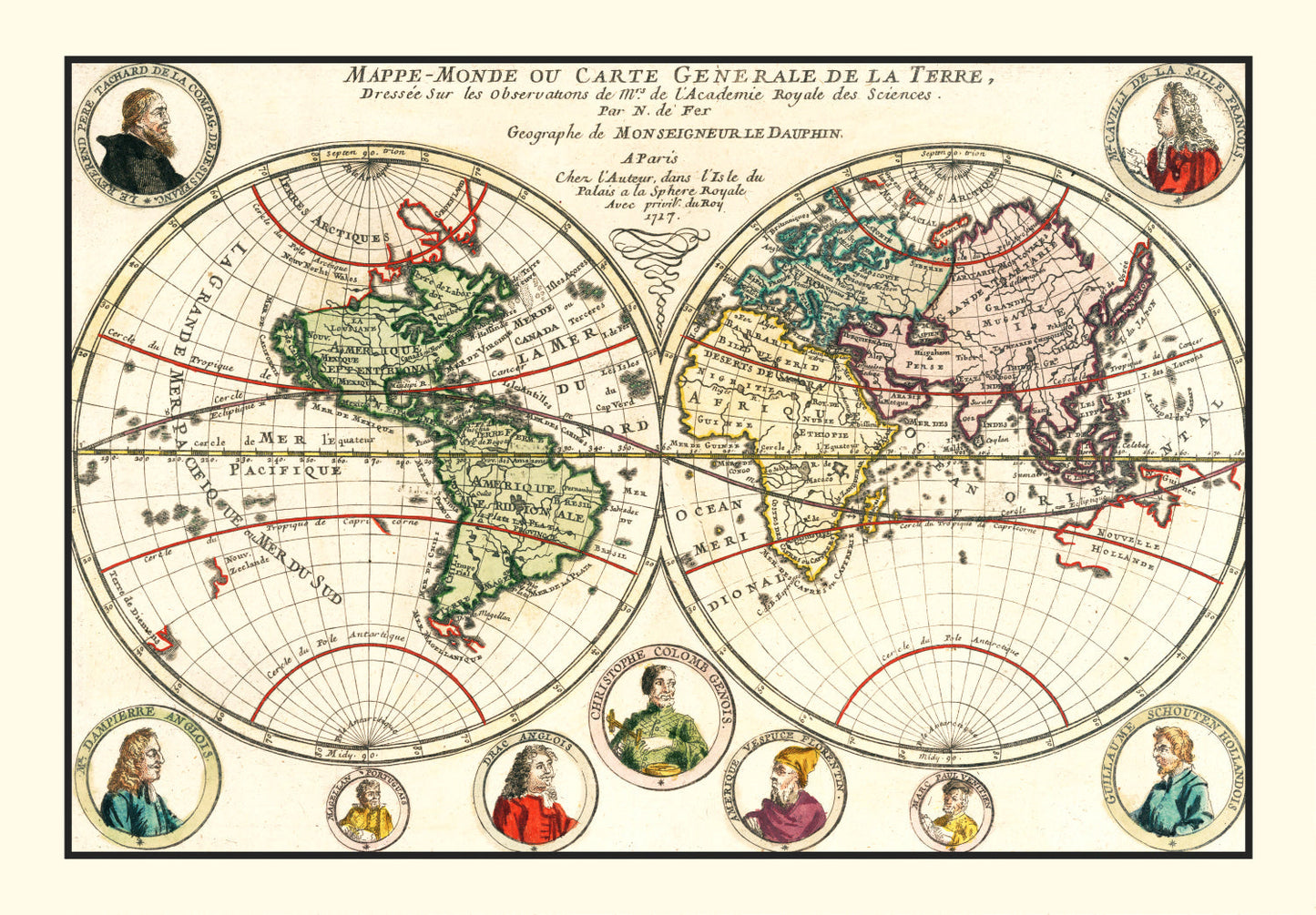 Vintage World Map 1717
