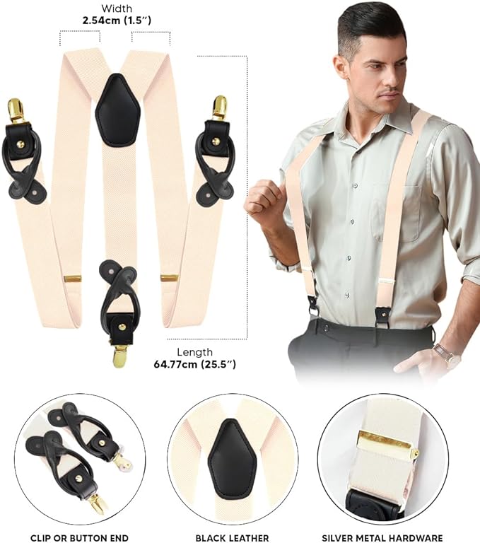 Vittorio Farina Men's Convertible Suspender in Gift Box: 70% Polyester & 30% Elastomer - Concordia Style Boutique
