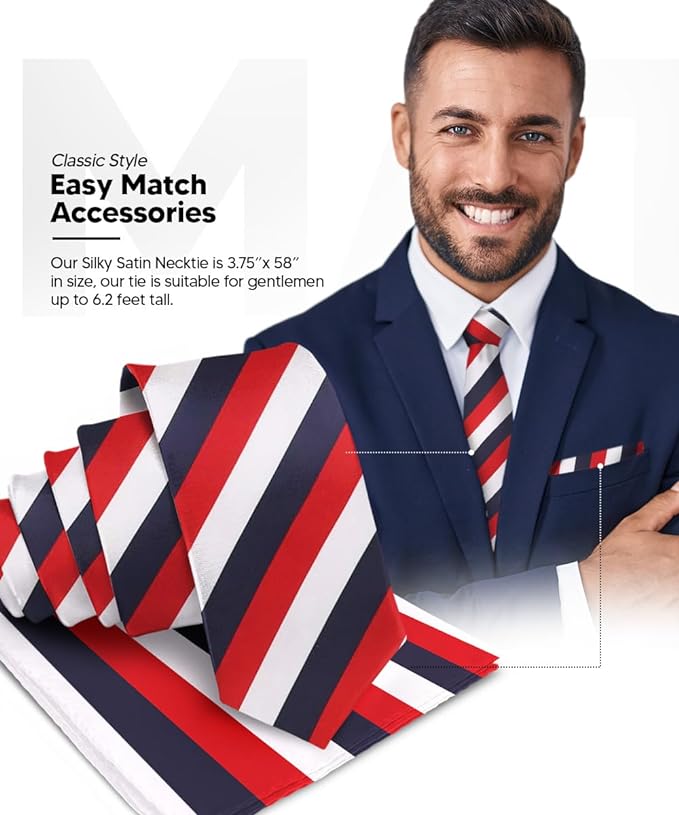 Vittorio Farina Men's Striped Satin Necktie & Pocket Square