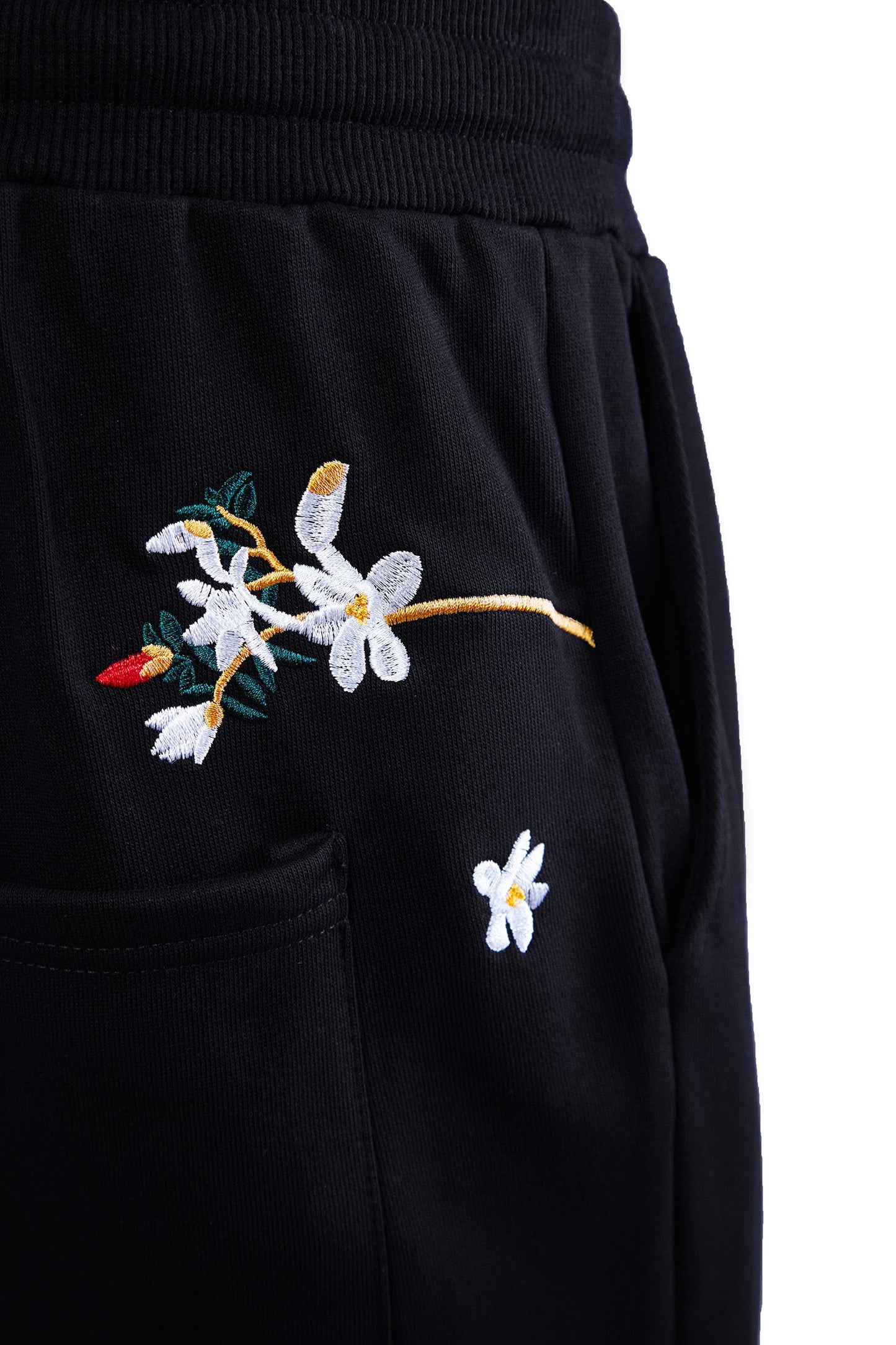 7046 Flowers Embroidery Joggers - Concordia Style Boutique