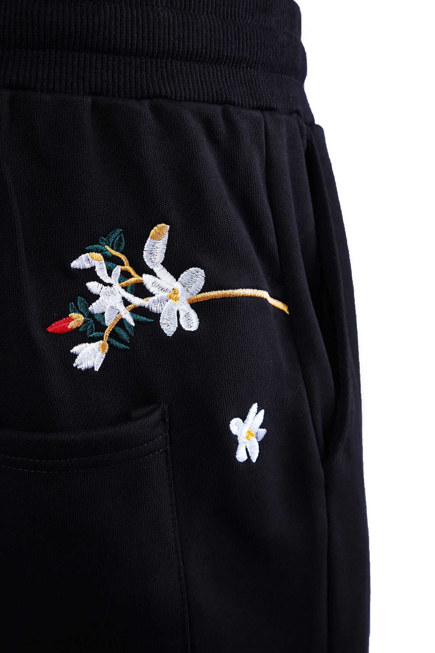 7046 Flowers Embroidery Joggers - Concordia Style Boutique