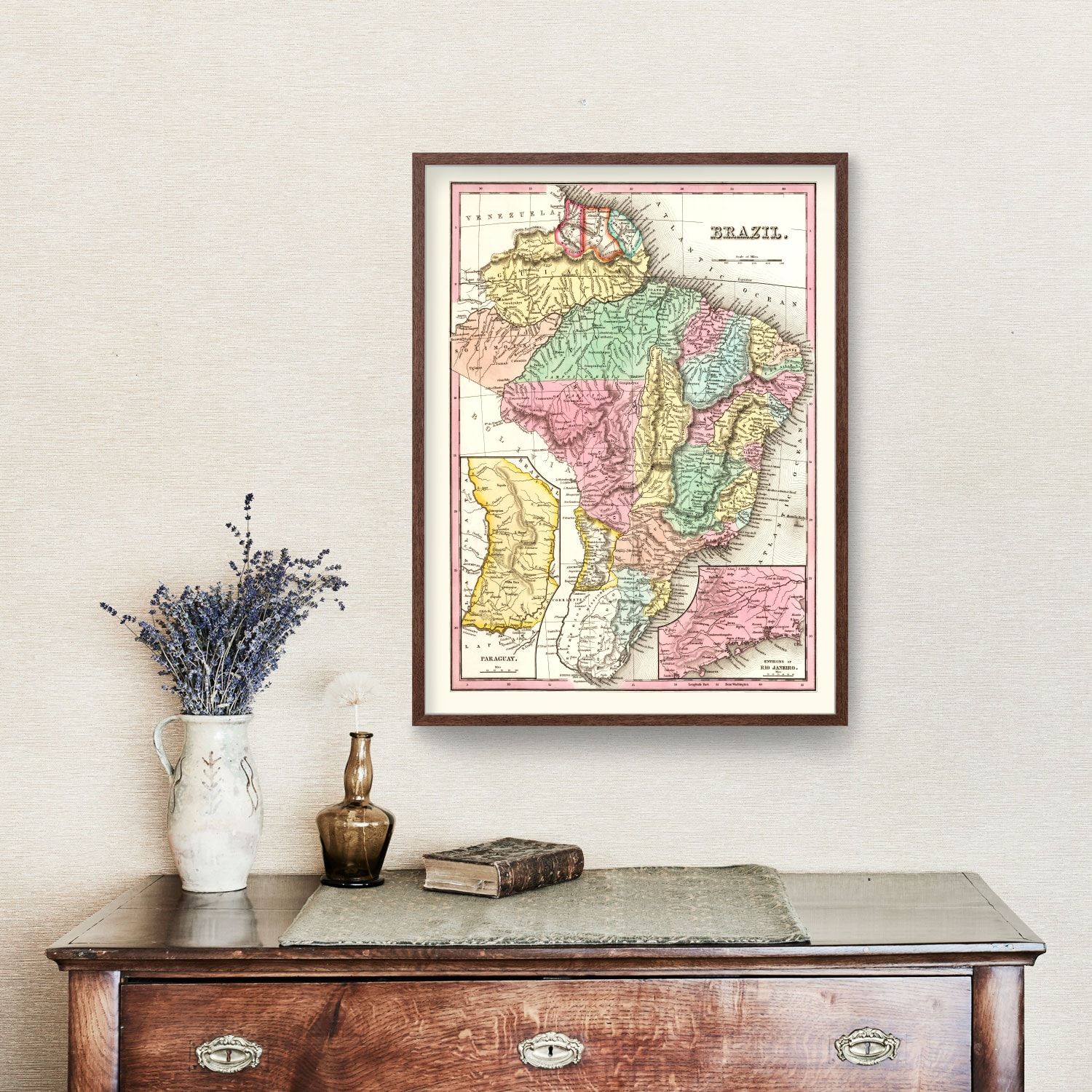 Vintage Map of Brazil 1842 - Concordia Style Boutique