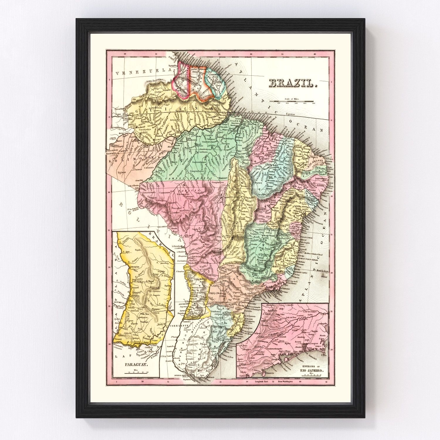 Vintage Map of Brazil 1842 - Concordia Style Boutique