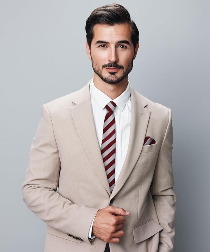 Vittorio Farina Men's Striped Satin Necktie & Pocket Square