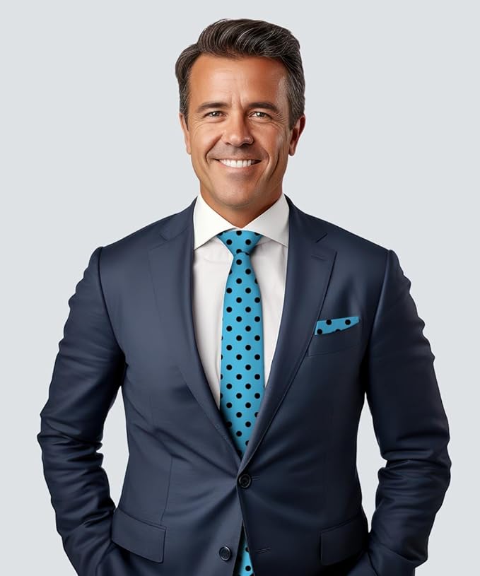 Vittorio Farina Men's Polka Dot Satin Necktie & Pocket Square