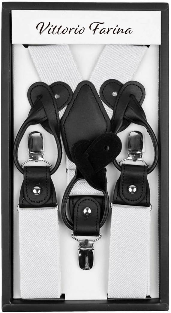 Vittorio Farina Men's Convertible Suspender in Gift Box: 70% Polyester & 30% Elastomer - Concordia Style Boutique