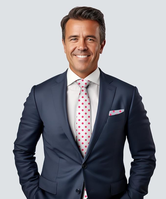 Vittorio Farina Men's Polka Dot Satin Necktie & Pocket Square