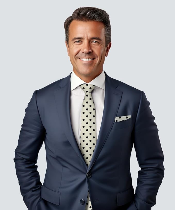 Vittorio Farina Men's Polka Dot Satin Necktie & Pocket Square