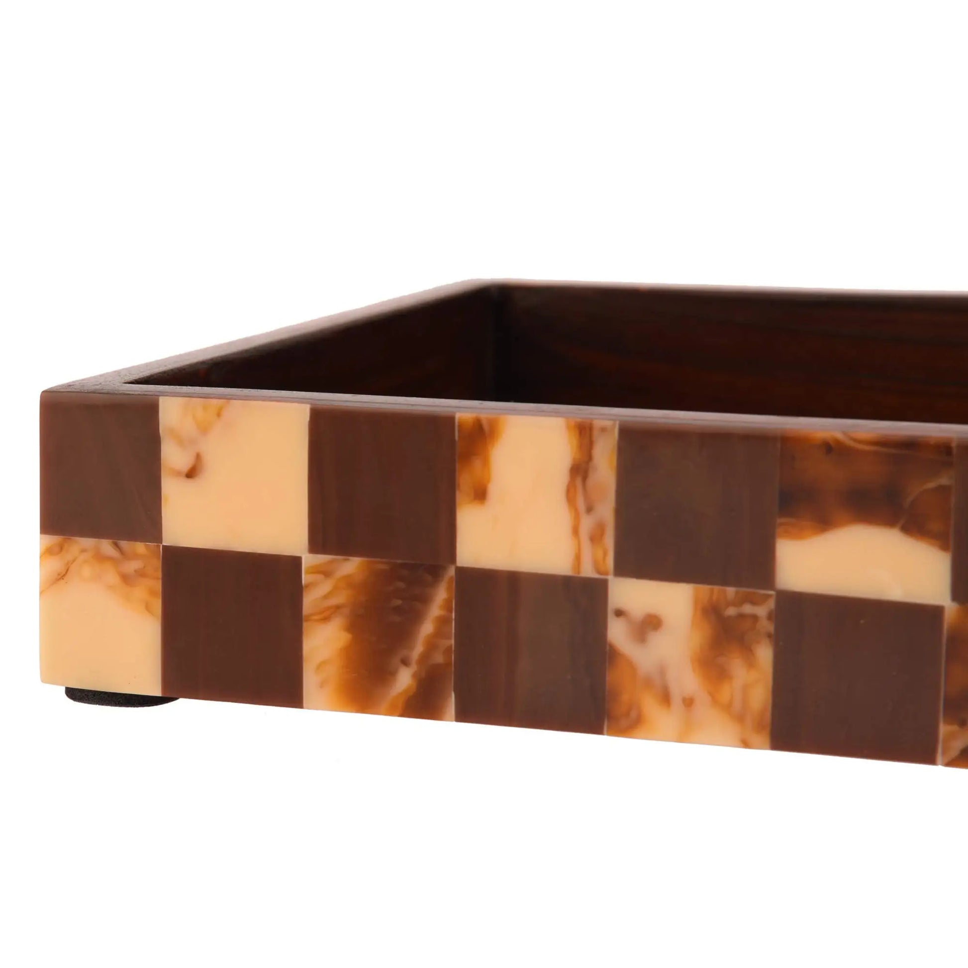 Vanity Trays Parlour Gambit Pattern Wood & Resin Inlay Collection in 10x6 - Concordia Style Boutique