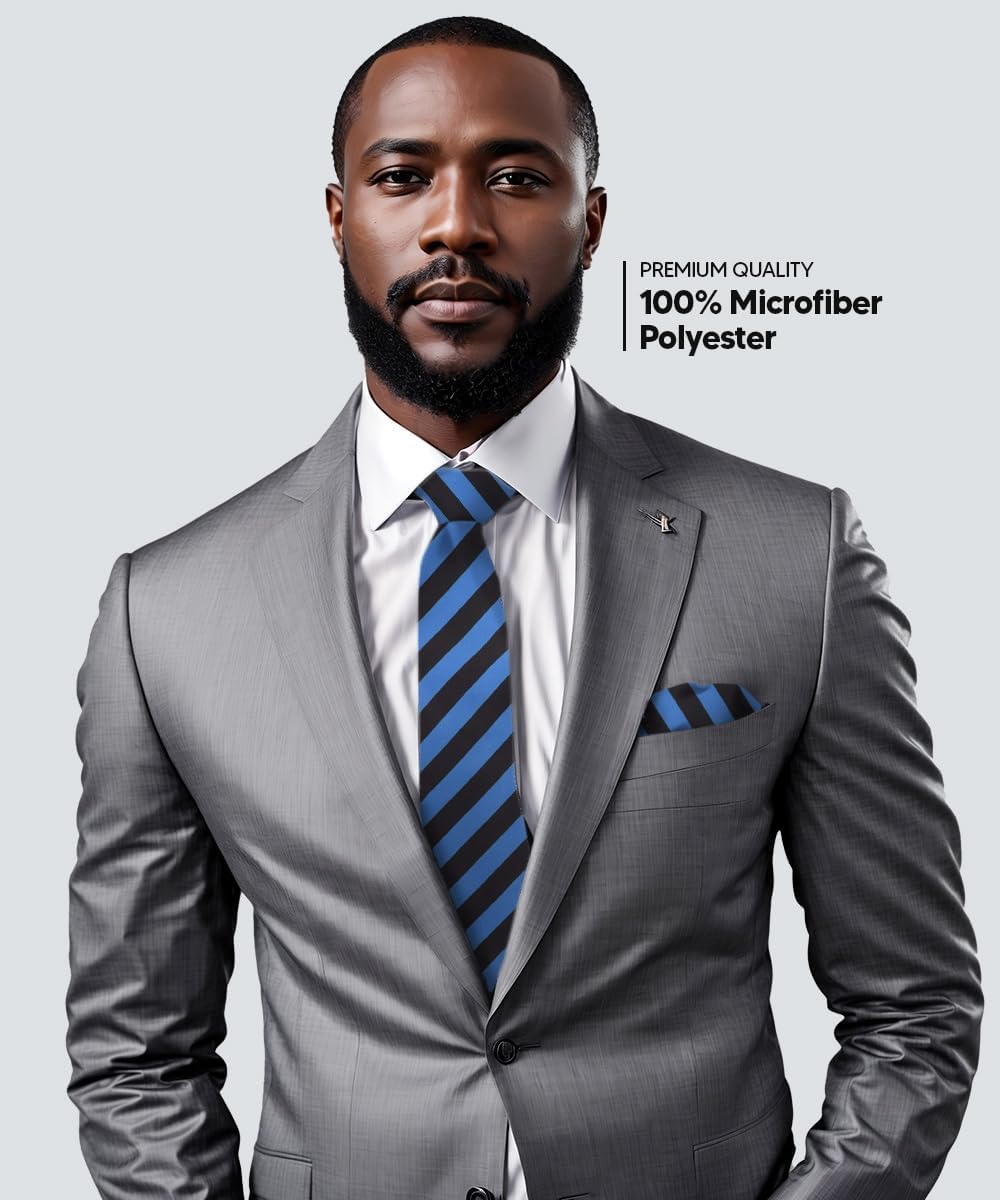 Vittorio Farina Men's Striped Satin Necktie & Pocket Square