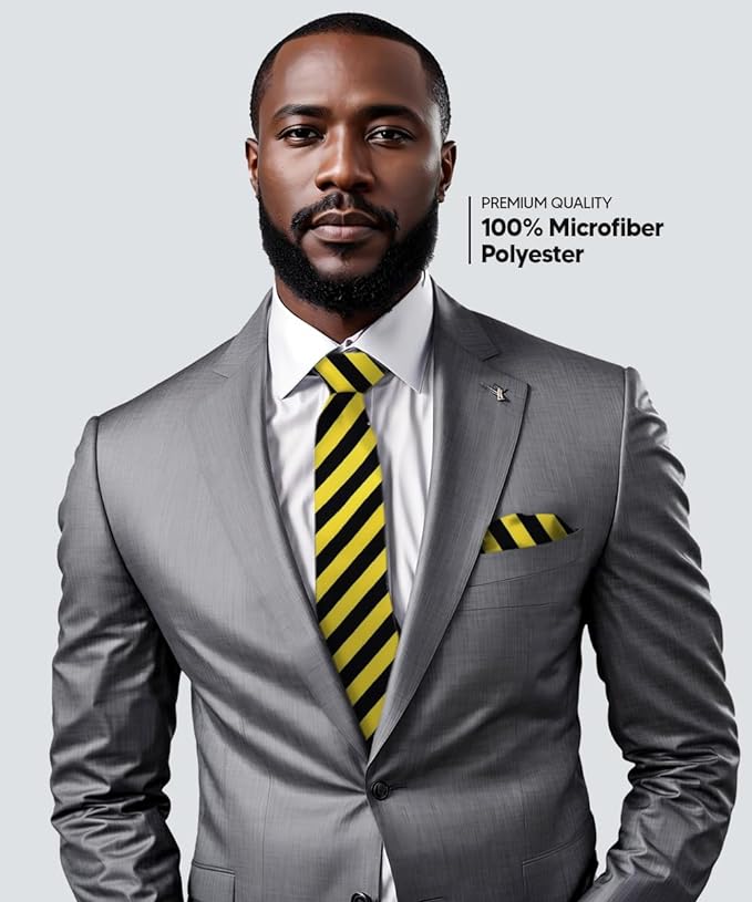 Vittorio Farina Men's Striped Satin Necktie & Pocket Square