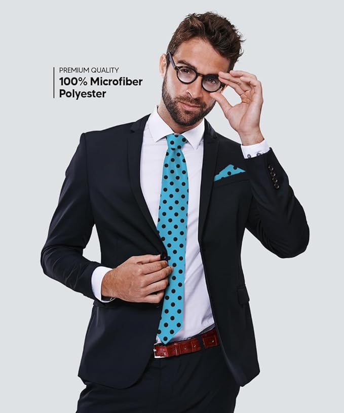 Vittorio Farina Men's Polka Dot Satin Necktie & Pocket Square