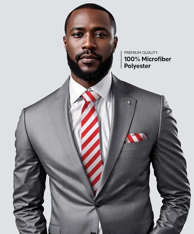 Vittorio Farina Men's Striped Satin Necktie & Pocket Square