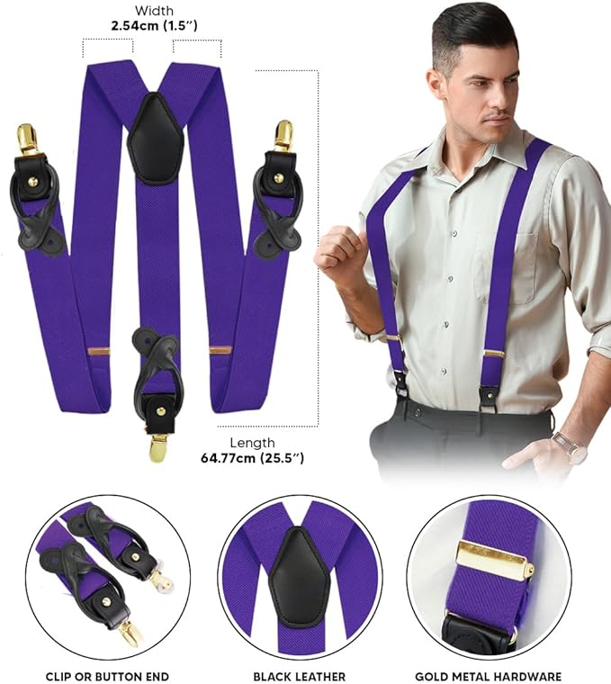 Vittorio Farina Men's Convertible Suspender in Gift Box: 70% Polyester & 30% Elastomer - Concordia Style Boutique