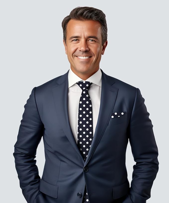 Vittorio Farina Men's Polka Dot Satin Necktie & Pocket Square