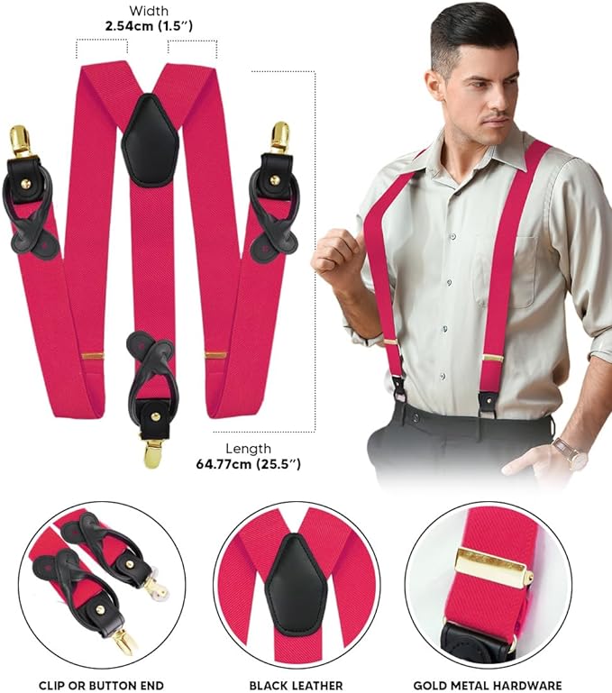 Vittorio Farina Men's Convertible Suspender in Gift Box: 70% Polyester & 30% Elastomer - Concordia Style Boutique