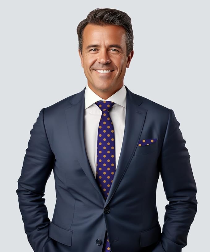 Vittorio Farina Men's Polka Dot Satin Necktie & Pocket Square