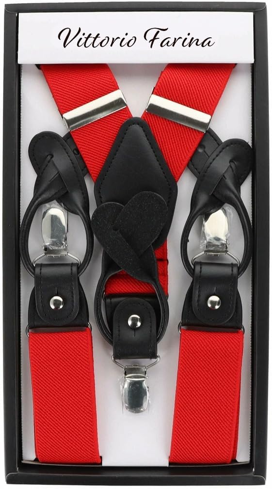 Vittorio Farina Men's Convertible Suspender in Gift Box: 70% Polyester & 30% Elastomer - Concordia Style Boutique