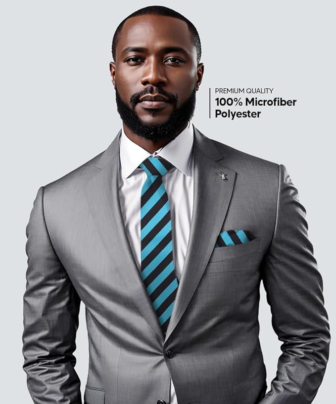 Vittorio Farina Men's Striped Satin Necktie & Pocket Square