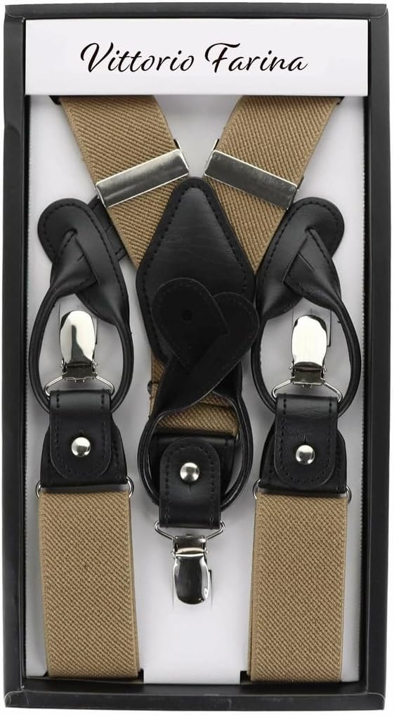 Vittorio Farina Men's Convertible Suspender in Gift Box: 70% Polyester & 30% Elastomer - Concordia Style Boutique