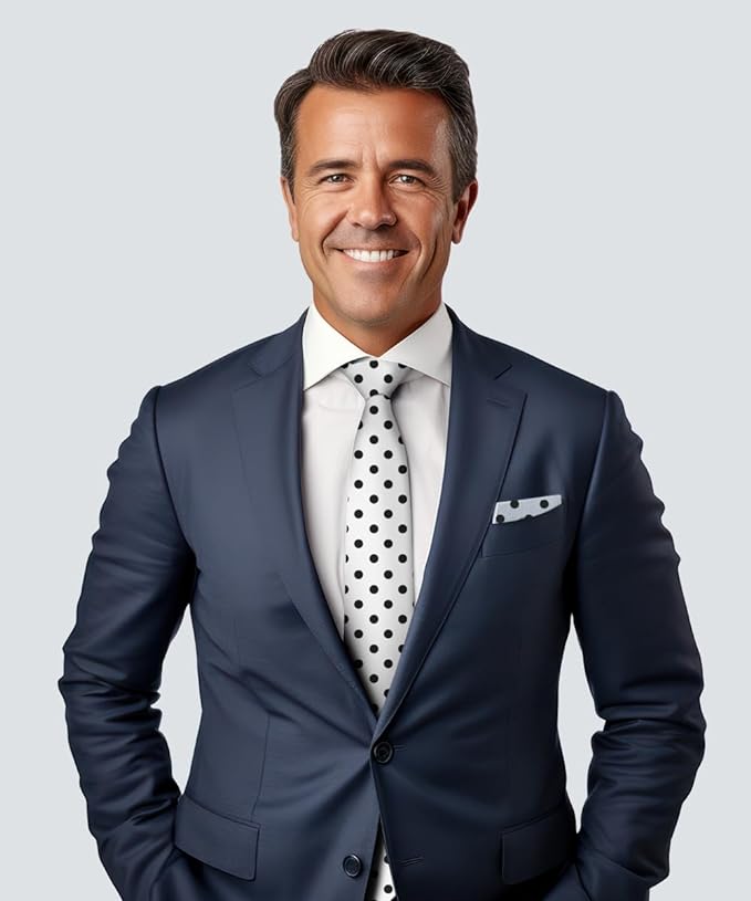 Vittorio Farina Men's Polka Dot Satin Necktie & Pocket Square