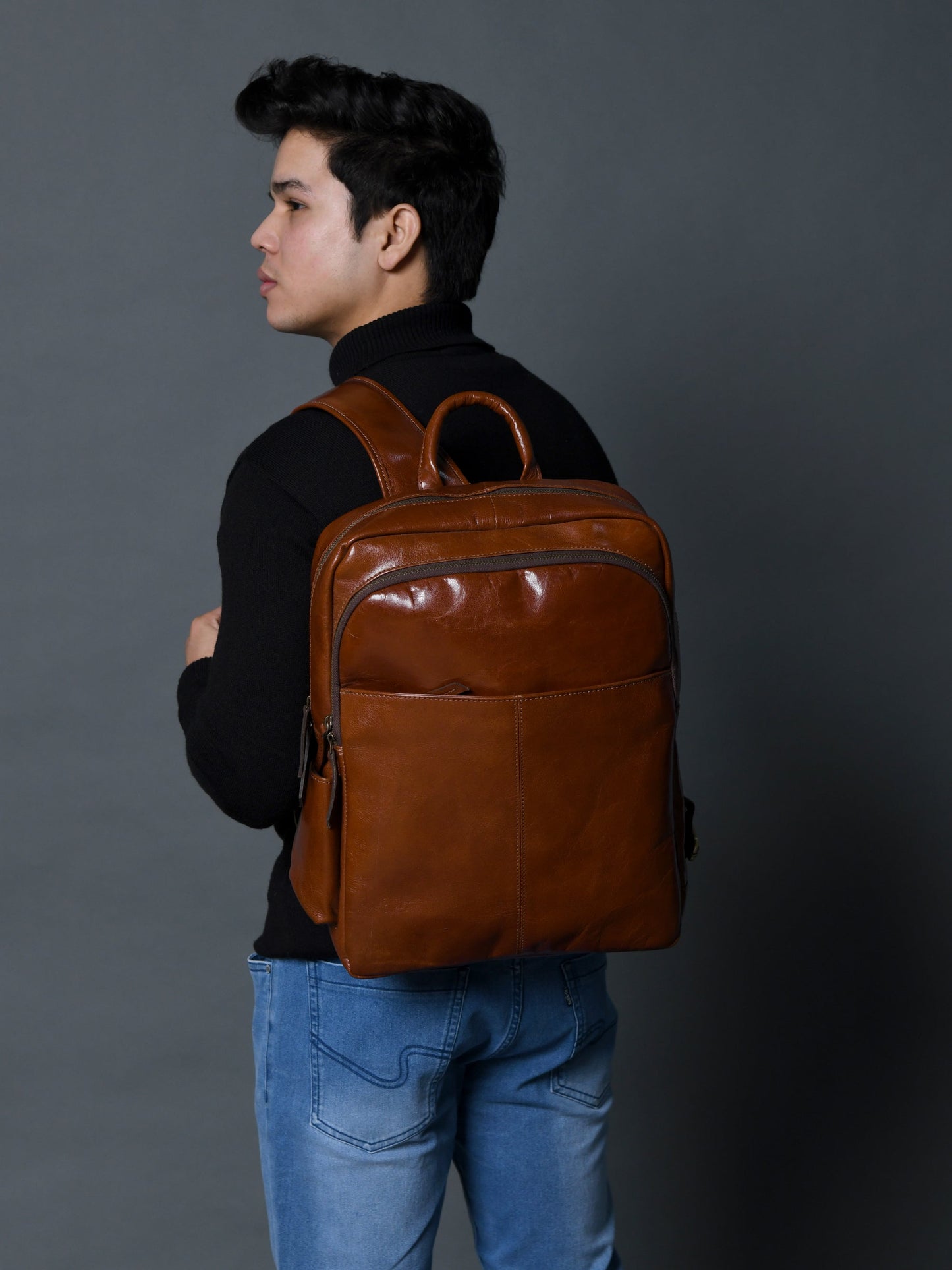 Luxury Italian Leather Backpack, Tan - Concordia Style Boutique