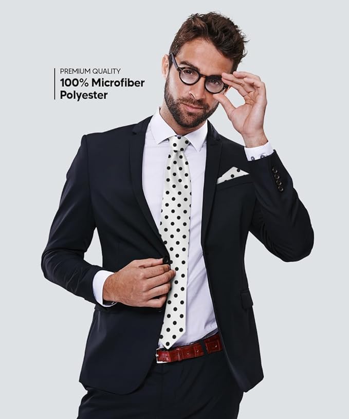 Vittorio Farina Men's Polka Dot Satin Necktie & Pocket Square