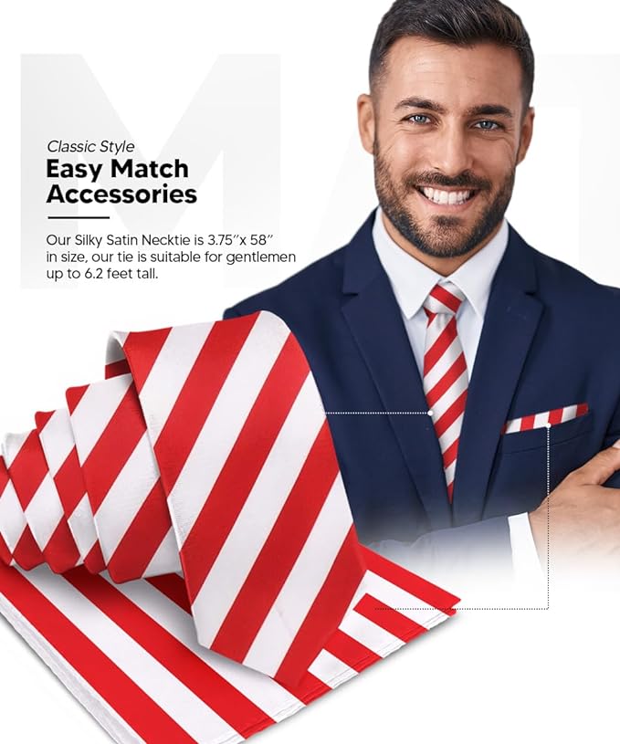 Vittorio Farina Men's Striped Satin Necktie & Pocket Square