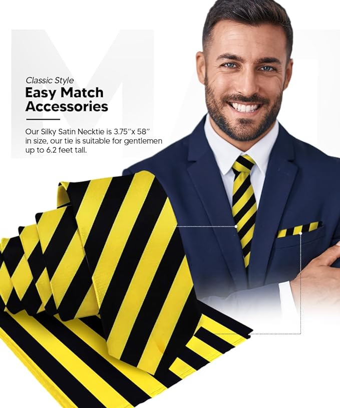 Vittorio Farina Men's Striped Satin Necktie & Pocket Square