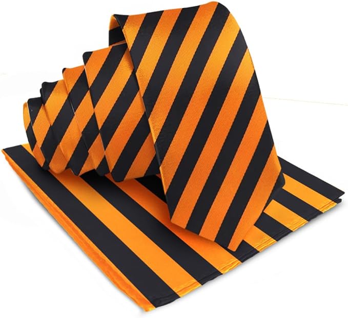 Vittorio Farina Men's Striped Satin Necktie & Pocket Square
