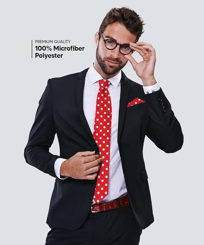 Vittorio Farina Men's Polka Dot Satin Necktie & Pocket Square