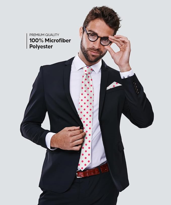 Vittorio Farina Men's Polka Dot Satin Necktie & Pocket Square