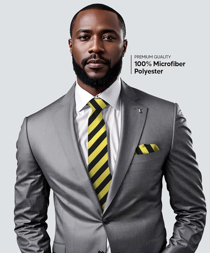 Vittorio Farina Men's Striped Satin Necktie & Pocket Square