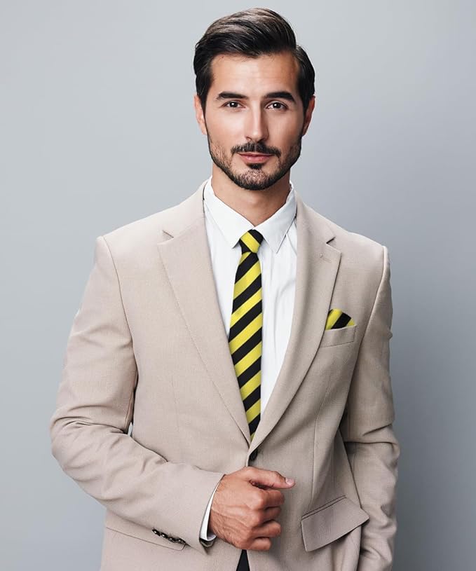 Vittorio Farina Men's Striped Satin Necktie & Pocket Square