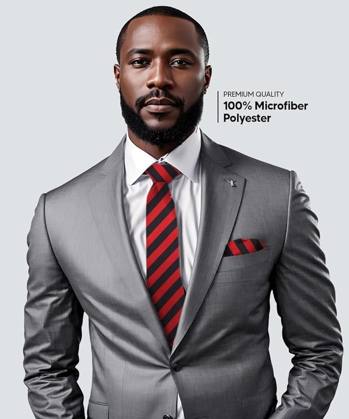 Vittorio Farina Men's Striped Satin Necktie & Pocket Square