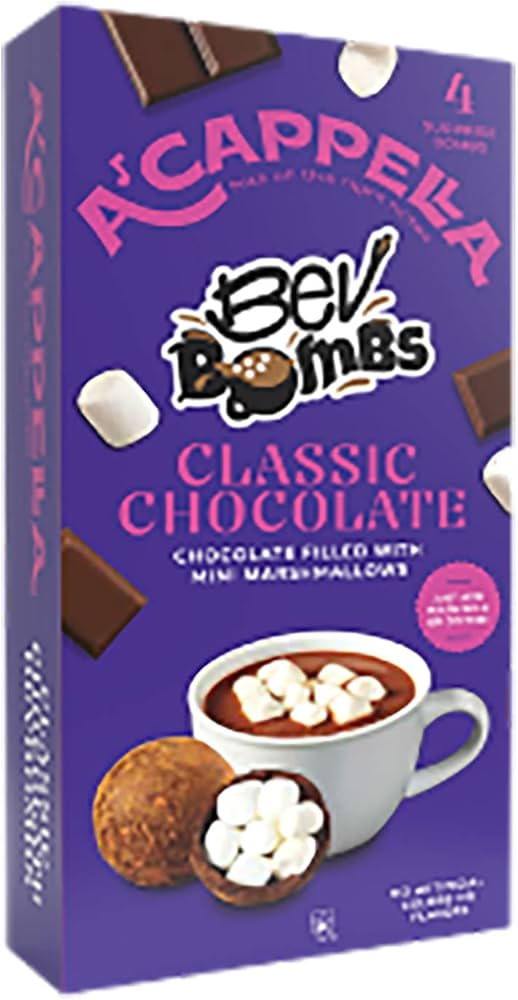 Acappella - Classic Choc Bevbombs 4ct (Case of 6) - Hot Chocolate Bombs - Concordia Style Boutique