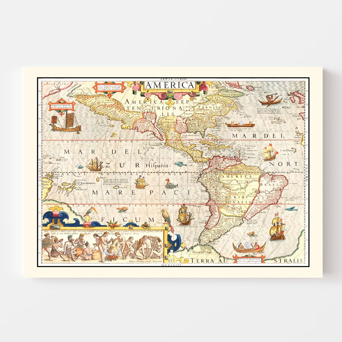 Vintage Map of America 1623 - Concordia Style Boutique