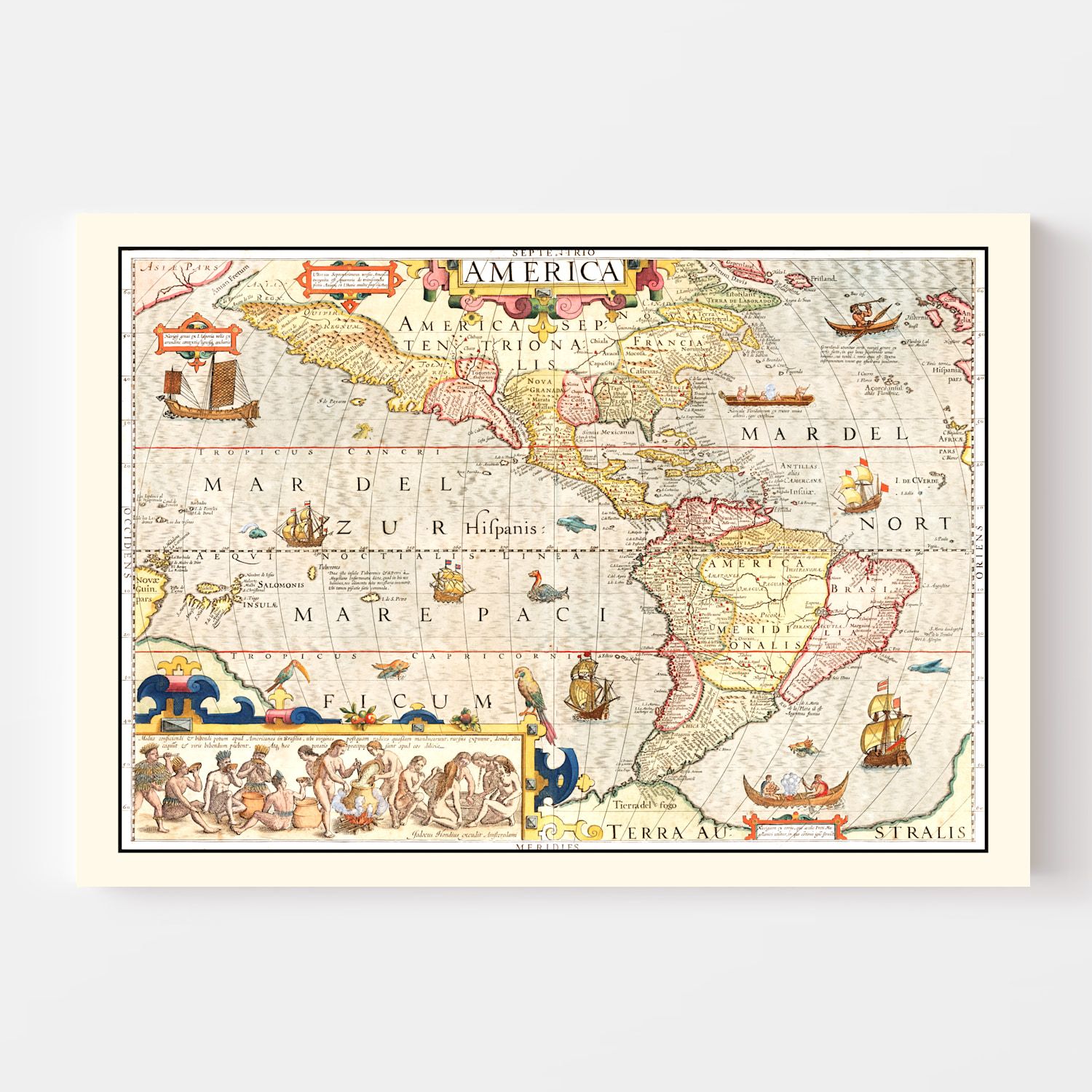 Vintage Map of America 1623 - Concordia Style Boutique
