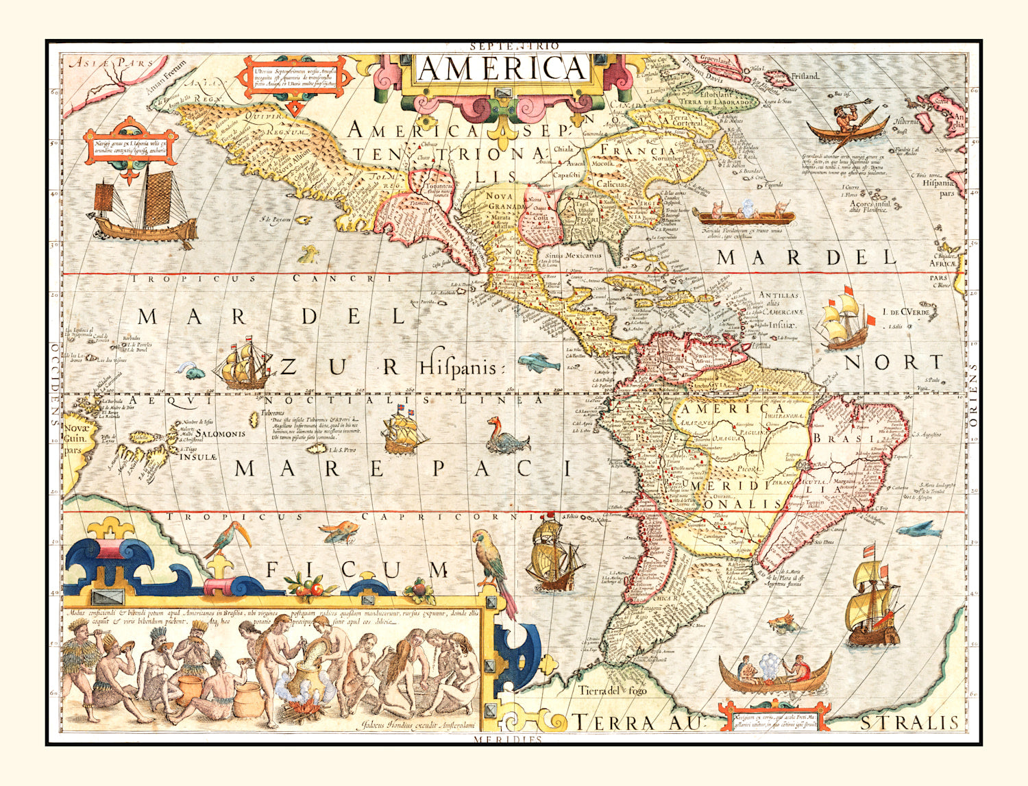 Vintage Map of America 1623 - Concordia Style Boutique