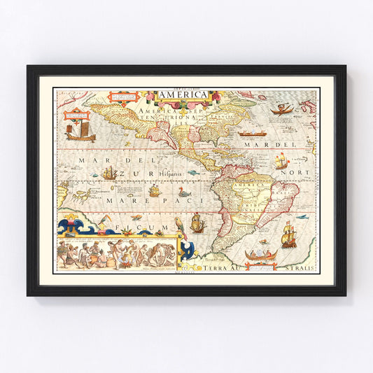 Vintage Map of America 1623 - Concordia Style Boutique
