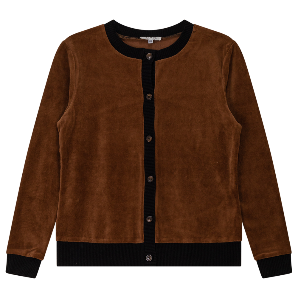 Velour Round Neck Cardigan - Concordia Style Boutique