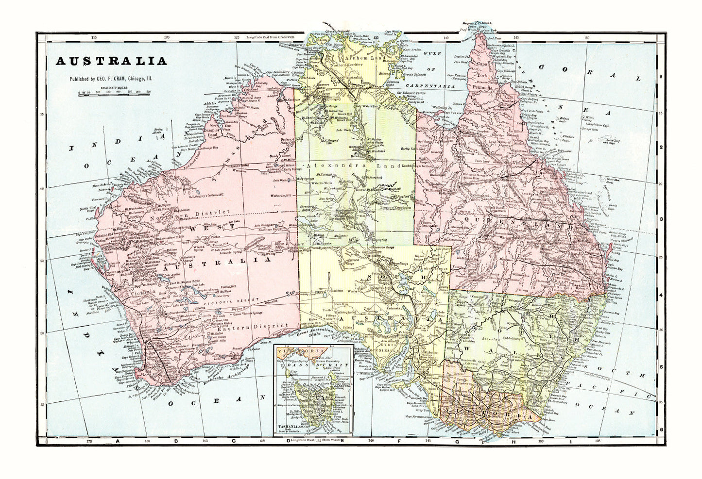 Vintage Map of Australia 1901 - Concordia Style Boutique