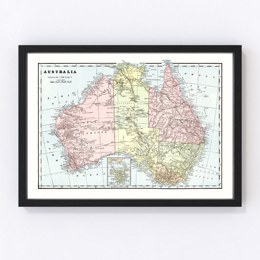 Vintage Map of Australia 1901 - Concordia Style Boutique