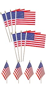 TSMD US American Stick Flags Small Mini USA Hand Held Flags,July 4th Decoration,Veteran Party,Memorial Day,5x8 Inch,12 Pack - Premium American Stick Flags from Concordia Style Boutique - Just $15.94! Shop now at Concordia Style Boutique