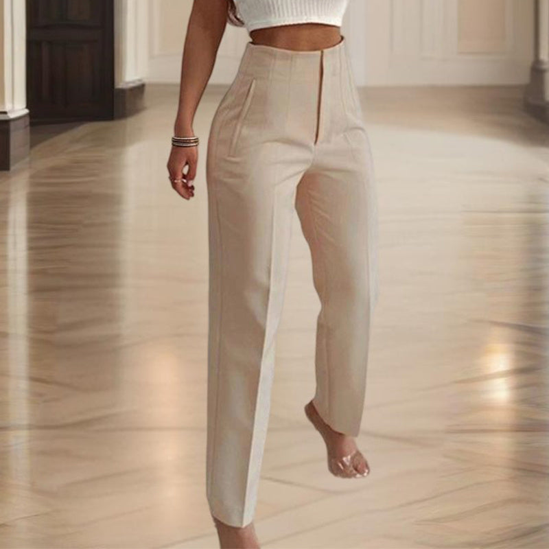 Women's High-Waisted Straight Leg Pants