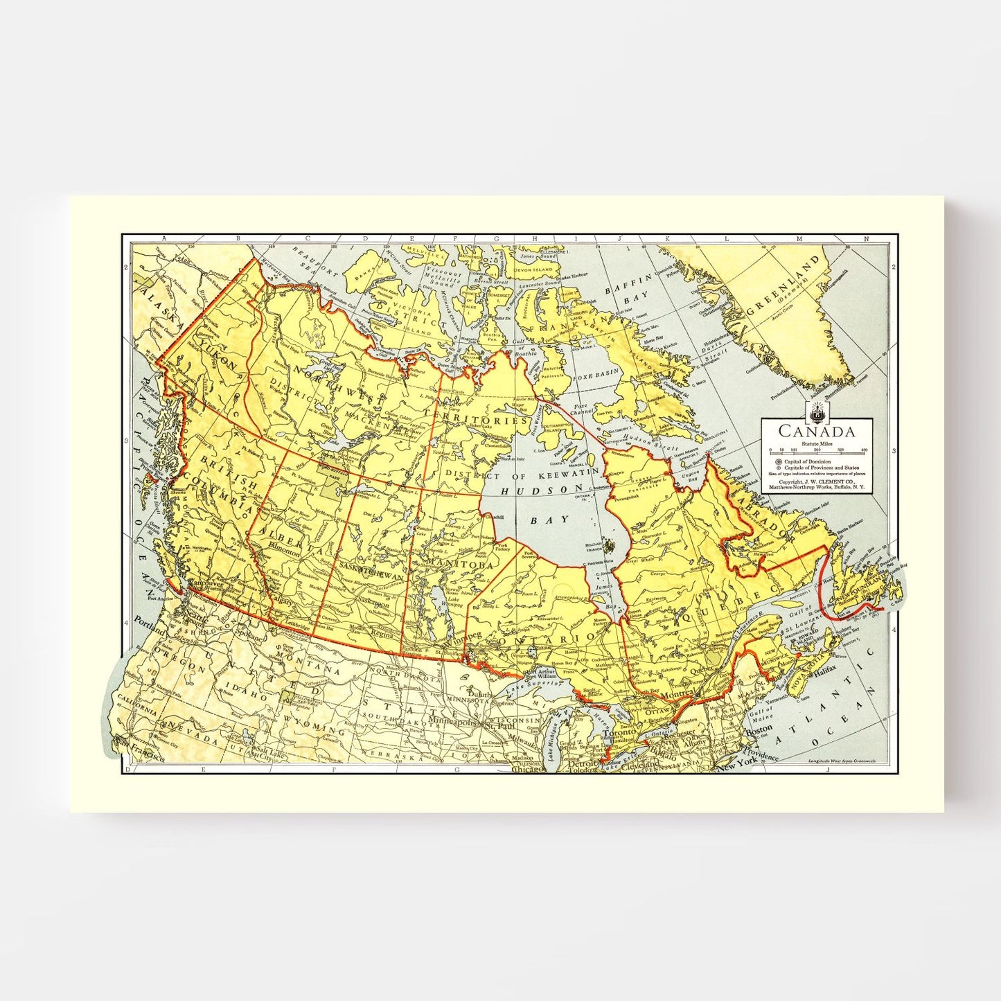 Vintage Map of Canada 1943 - Concordia Style Boutique