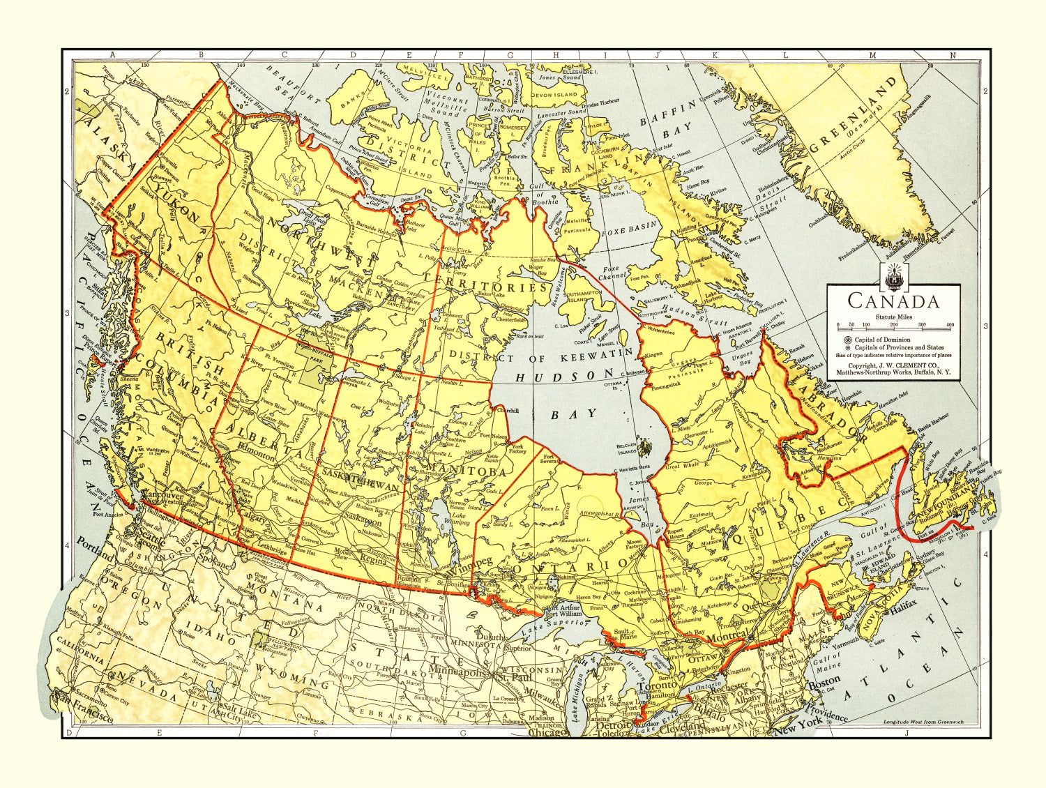 Vintage Map of Canada 1943 - Concordia Style Boutique