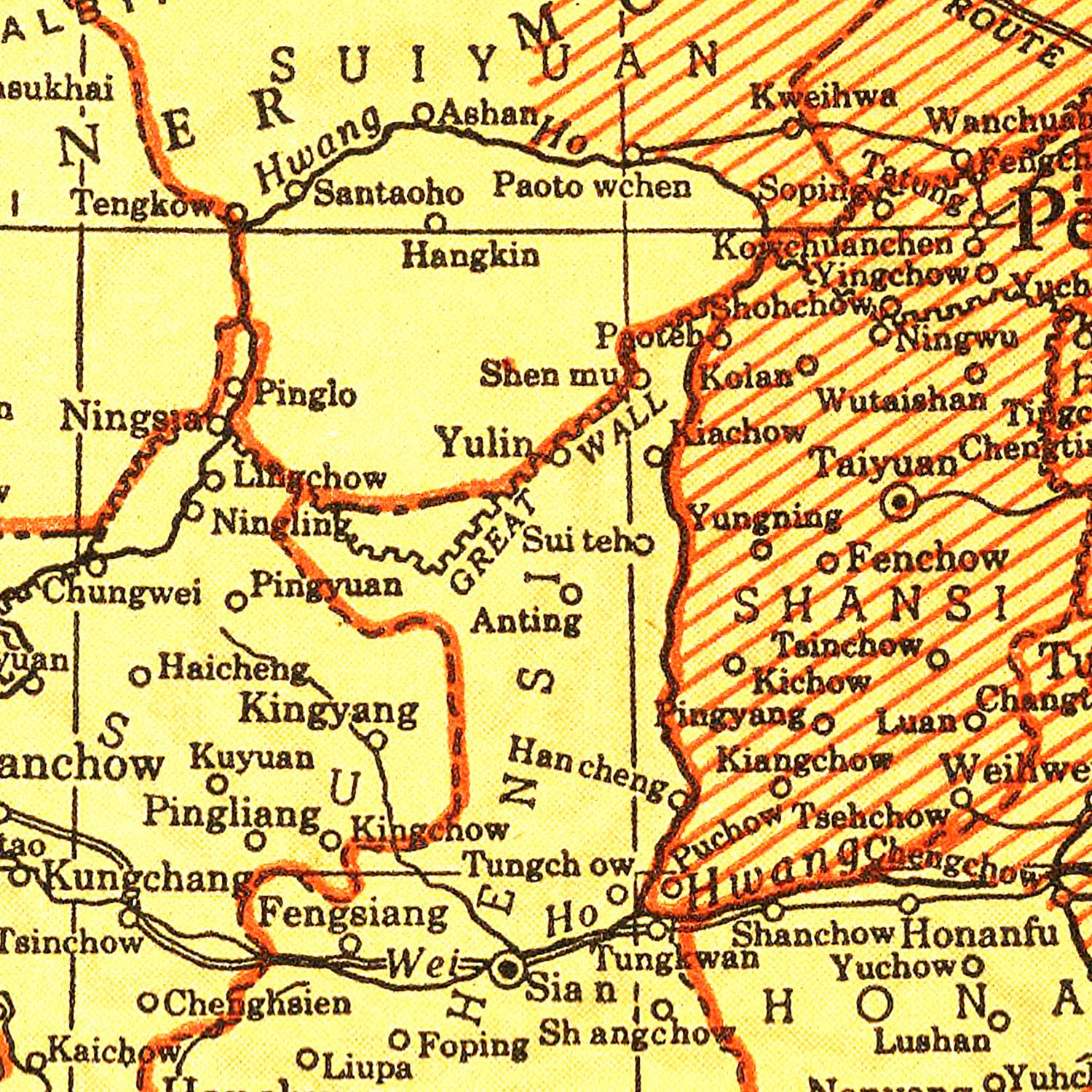 Vintage Map of China 1943 - Concordia Style Boutique